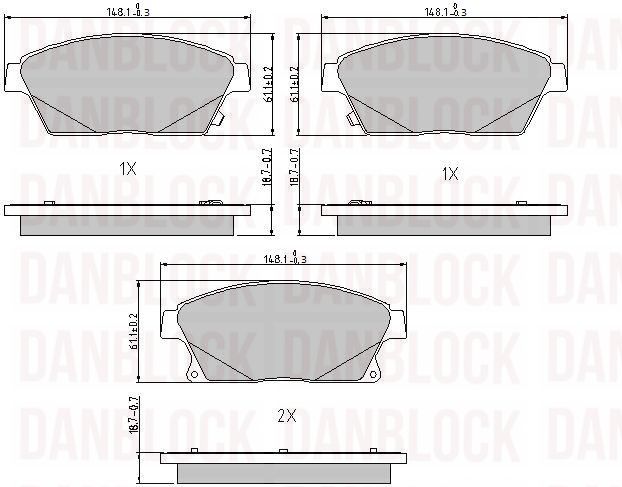 Brake Pad Set, disc brake (DB 510760)