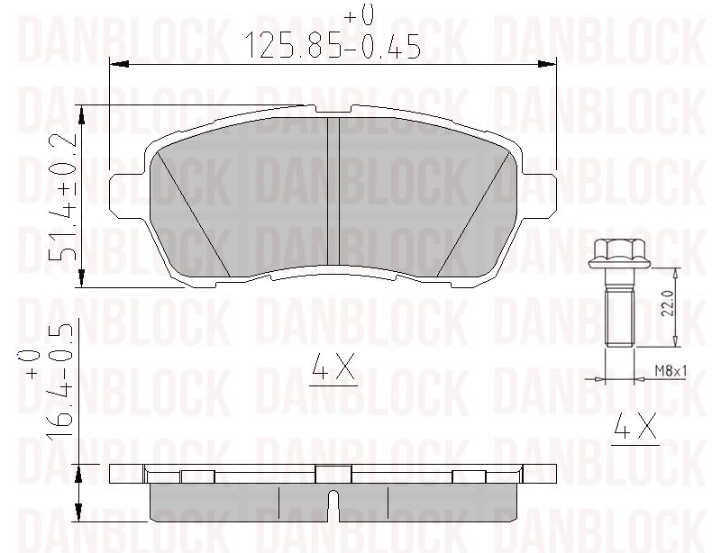Brake Pad Set, disc brake (DB 510630)