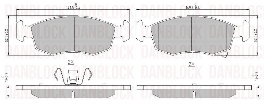 Brake Pad Set, disc brake (DB 510922)
