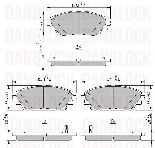 Brake Pad Set, disc brake (DB 511166)