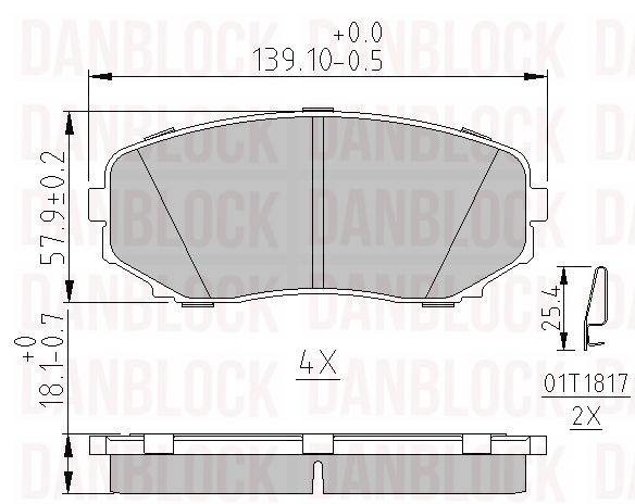 Brake Pad Set, disc brake (DB 511253)