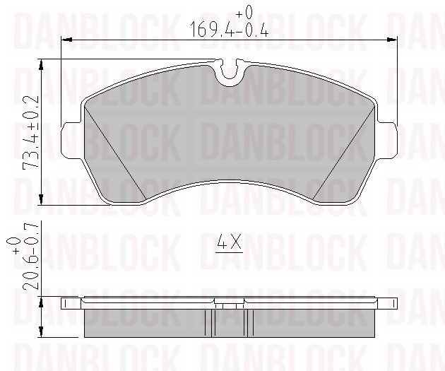 Brake Pad Set, disc brake (DB 510670)