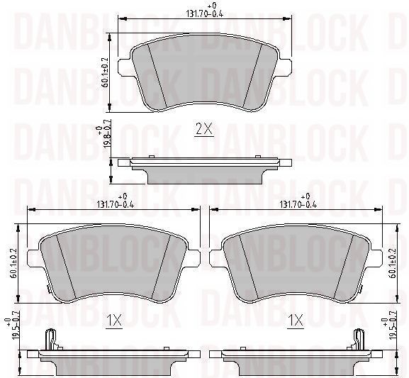 Brake Pad Set, disc brake (DB 511131)