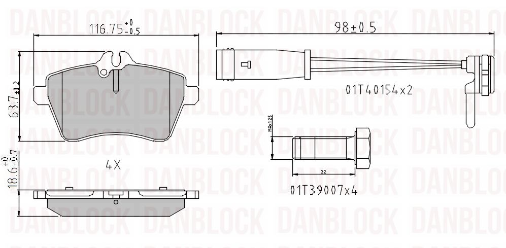 Brake Pad Set, disc brake (DB 510986)