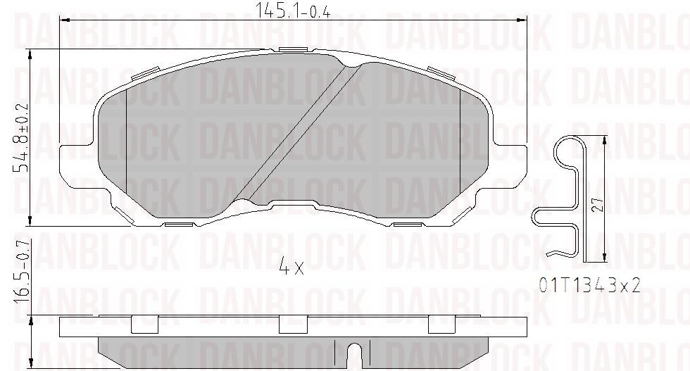 Brake Pad Set, disc brake (DB 510874)