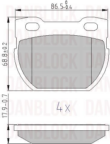 Brake Pad Set, disc brake (DB 510639)