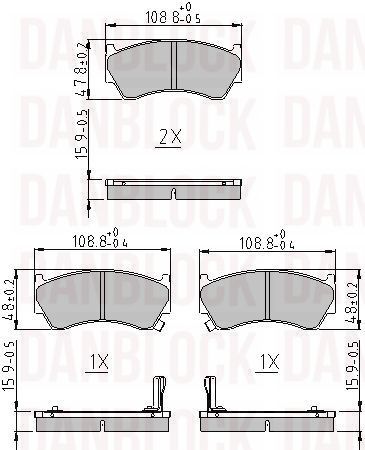 Brake Pad Set, disc brake (DB 510301)