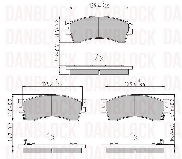 Brake Pad Set, disc brake (DB 510825)