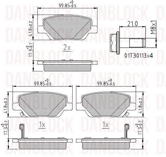 Brake Pad Set, disc brake (DB 511326)