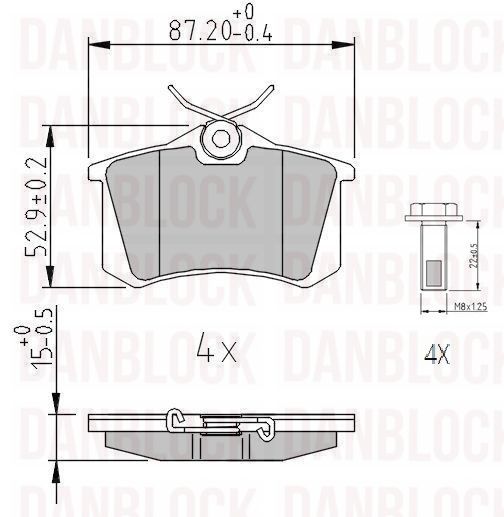 Brake Pad Set, disc brake (DB 510106)