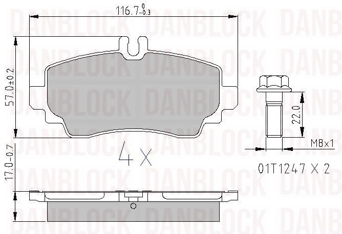 Brake Pad Set, disc brake (DB 510342)