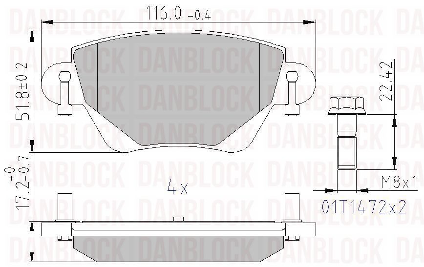 Brake Pad Set, disc brake (DB 510372)