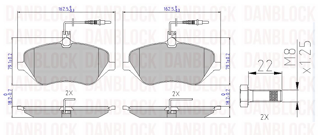 Brake Pad Set, disc brake (DB 510250)
