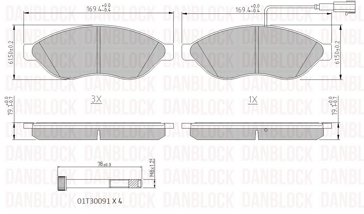 Brake Pad Set, disc brake (DB 510515)