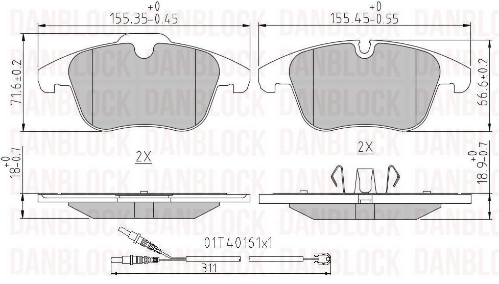 Brake Pad Set, disc brake (DB 510929)