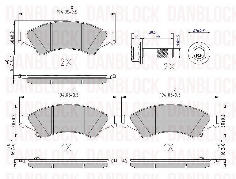 Brake Pad Set, disc brake (DB 511068)