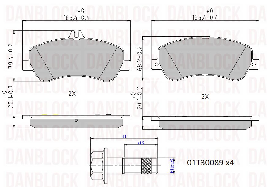 Brake Pad Set, disc brake (DB 510695)