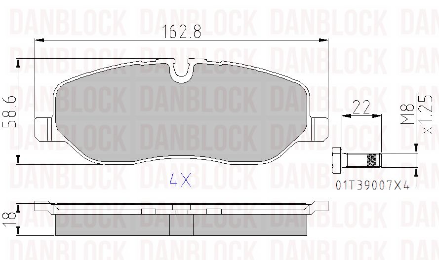 Brake Pad Set, disc brake (DB 510543)
