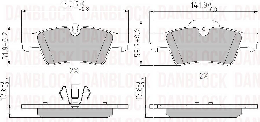 Brake Pad Set, disc brake (DB 510583)