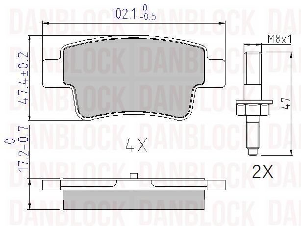 Brake Pad Set, disc brake (DB 510490)