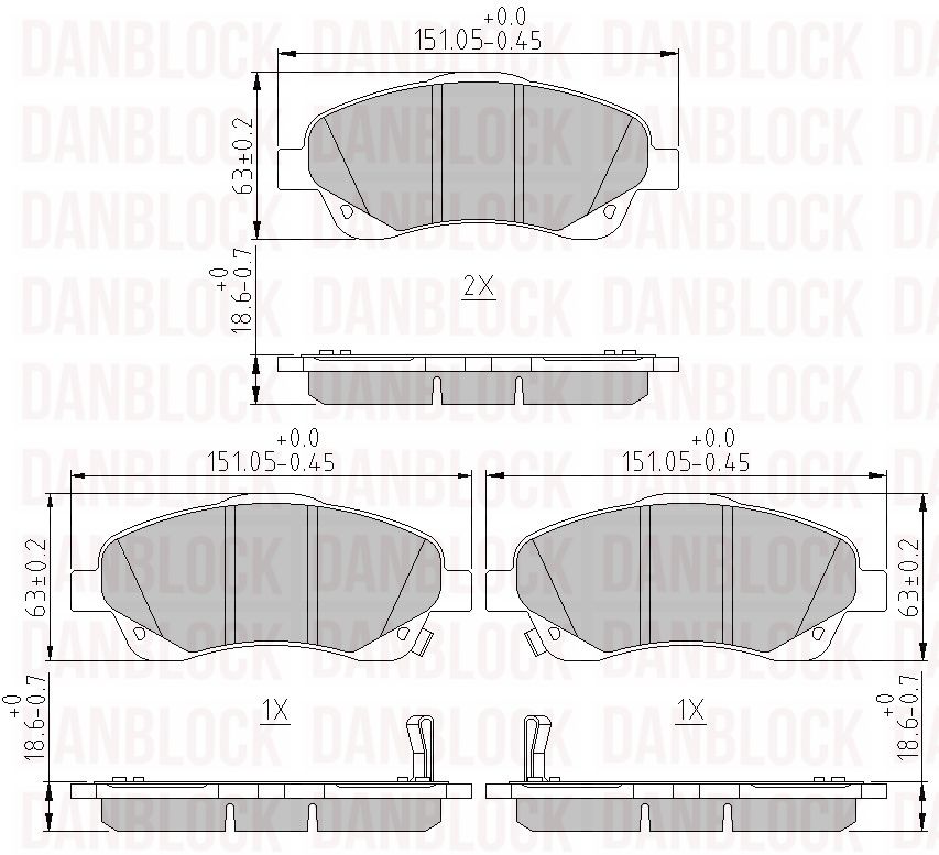Brake Pad Set, disc brake (DB 510235)