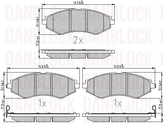 Brake Pad Set, disc brake (DB 510523)