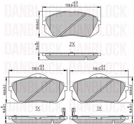 Brake Pad Set, disc brake (DB 510664)
