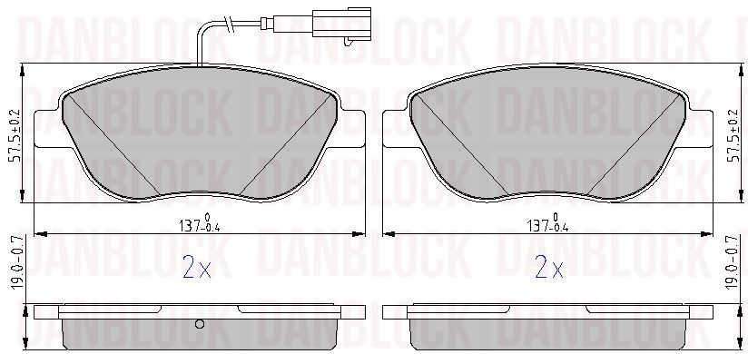 Brake Pad Set, disc brake (DB 510883)