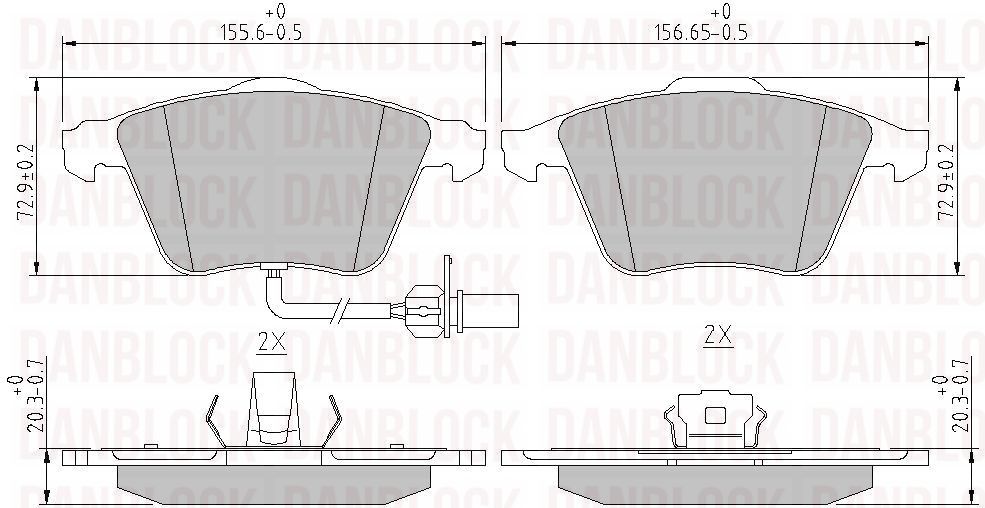 Brake Pad Set, disc brake (DB 510555)