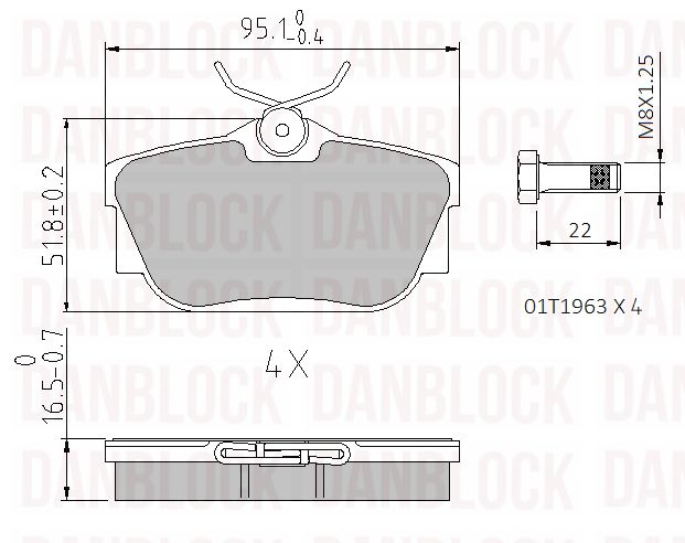 Brake Pad Set, disc brake (DB 510396)