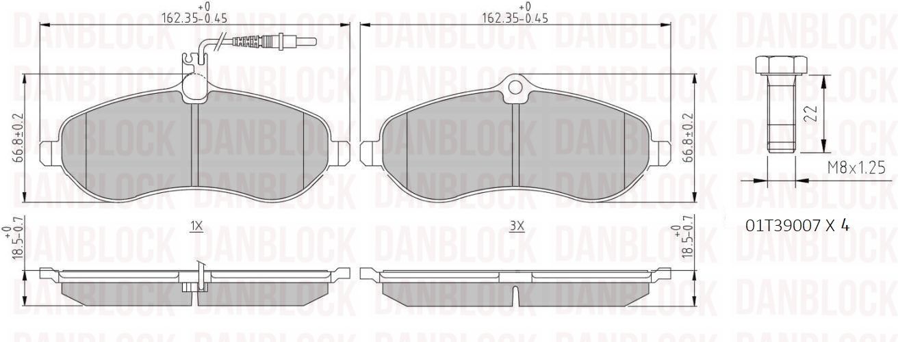 Brake Pad Set, disc brake (DB 510530)
