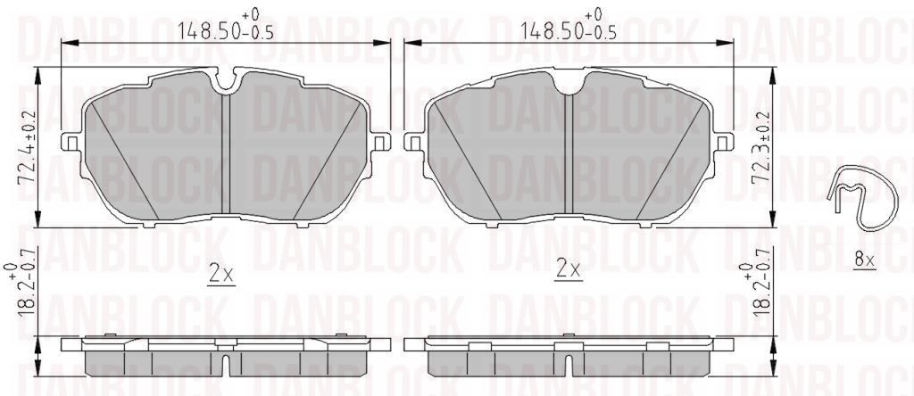Brake Pad Set, disc brake (DB 511338)