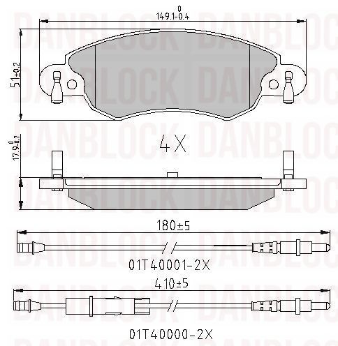 Brake Pad Set, disc brake (DB 510841)