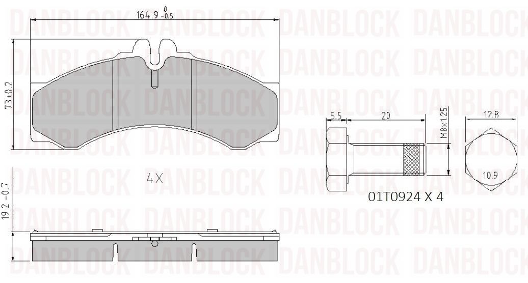 Brake Pad Set, disc brake (DB 510271)