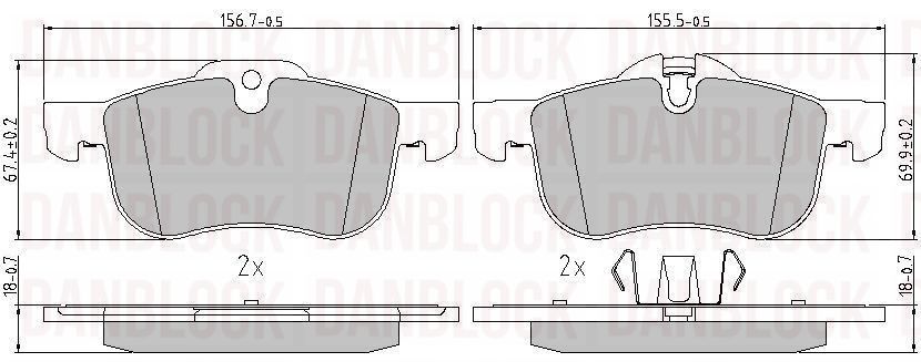 Brake Pad Set, disc brake (DB 511044)