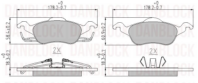Brake Pad Set, disc brake (DB 510345)