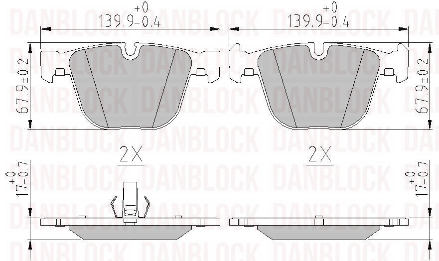 Brake Pad Set, disc brake (DB 510474)