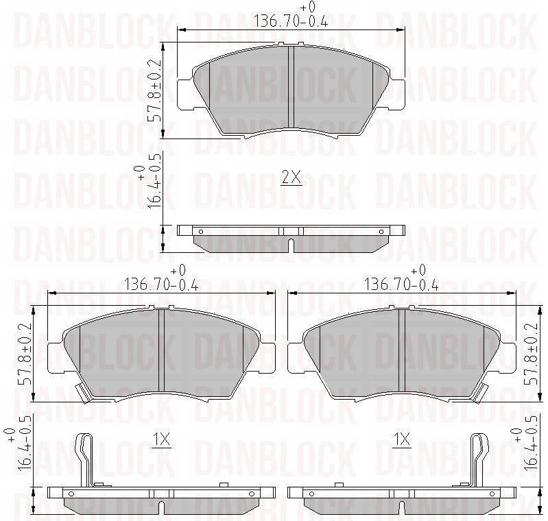 Brake Pad Set, disc brake (DB 510080)