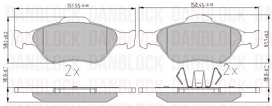 Brake Pad Set, disc brake (DB 510374)