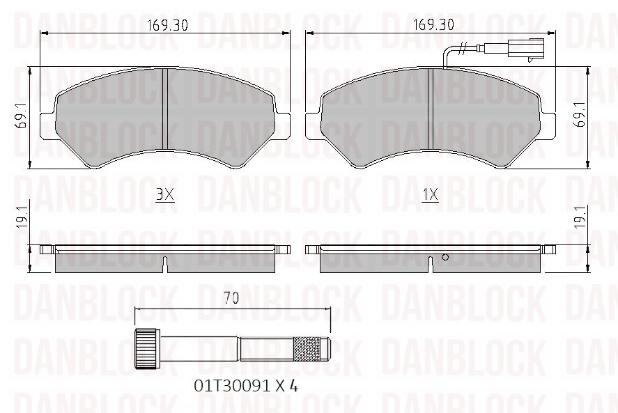 Brake Pad Set, disc brake (DB 510516)