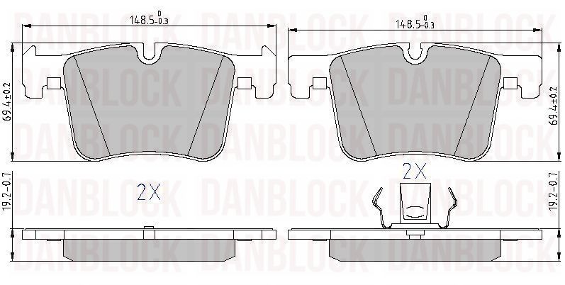 Brake Pad Set, disc brake (DB 510950)