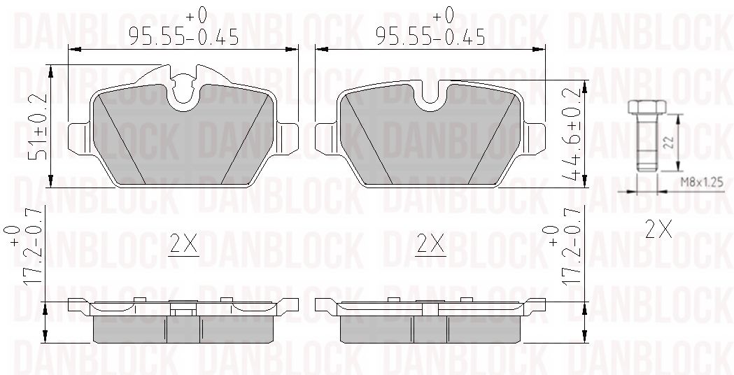 Brake Pad Set, disc brake (DB 510508)