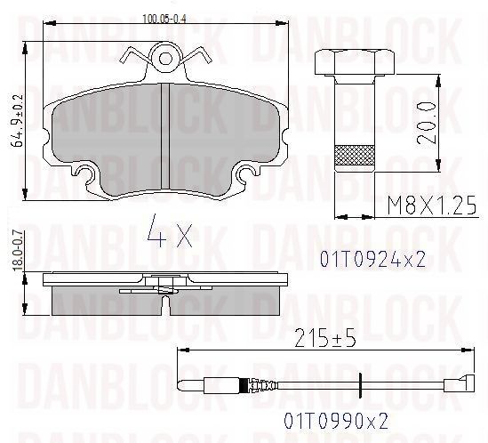 Brake Pad Set, disc brake (DB 510434)