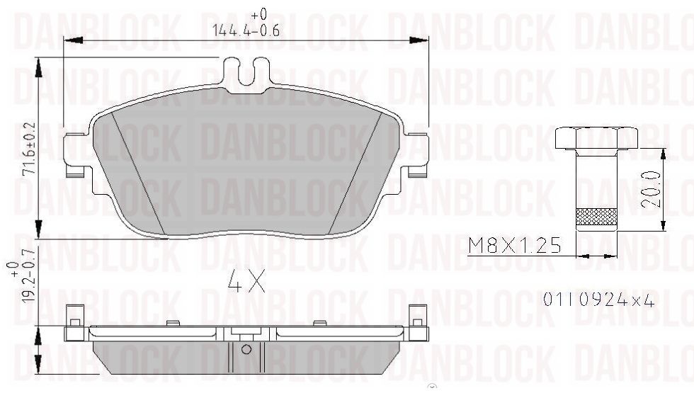 Brake Pad Set, disc brake (DB 511064)
