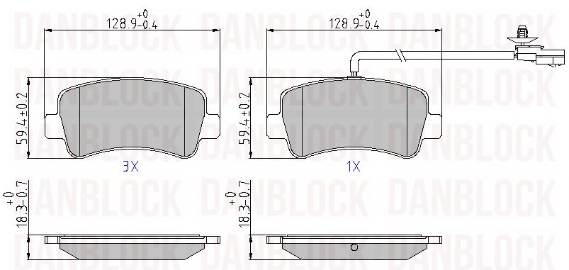 Brake Pad Set, disc brake (DB 510866)
