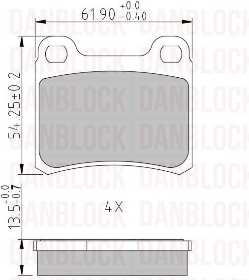Brake Pad Set, disc brake (DB 510008)