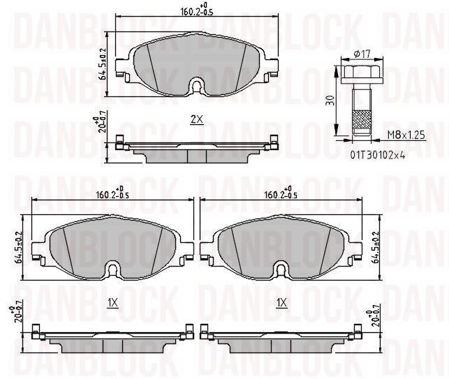 Brake Pad Set, disc brake (DB 511315)
