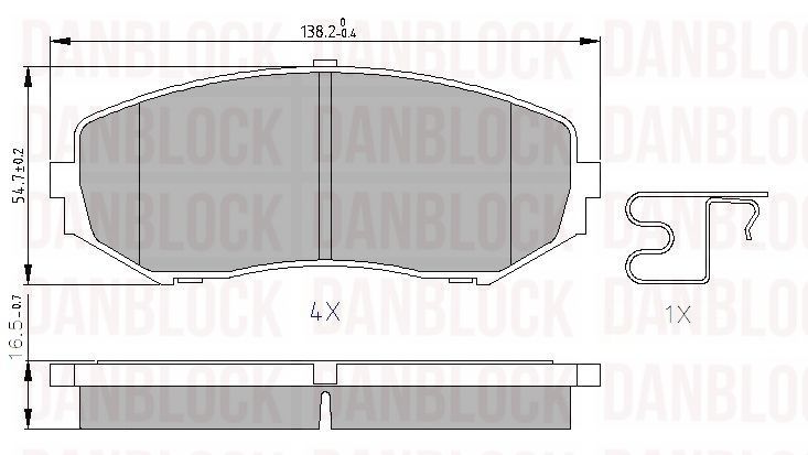 Brake Pad Set, disc brake (DB 510624)