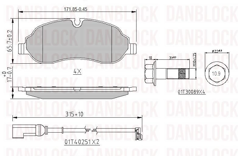 Brake Pad Set, disc brake (DB 511205)