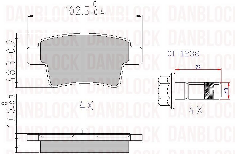Brake Pad Set, disc brake (DB 510651)